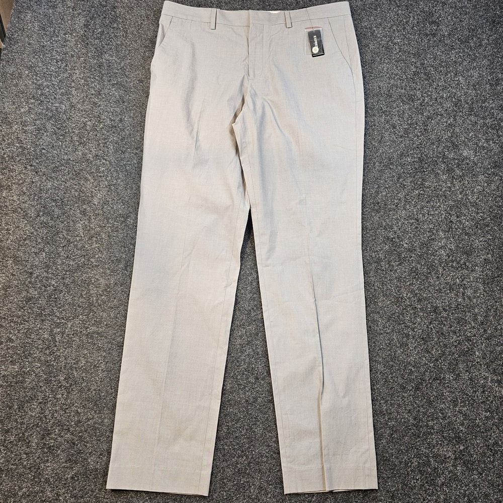 NWT Express Producer Modern Dress Pants Mens‎ 34x34 Gray Stretch Straight Leg